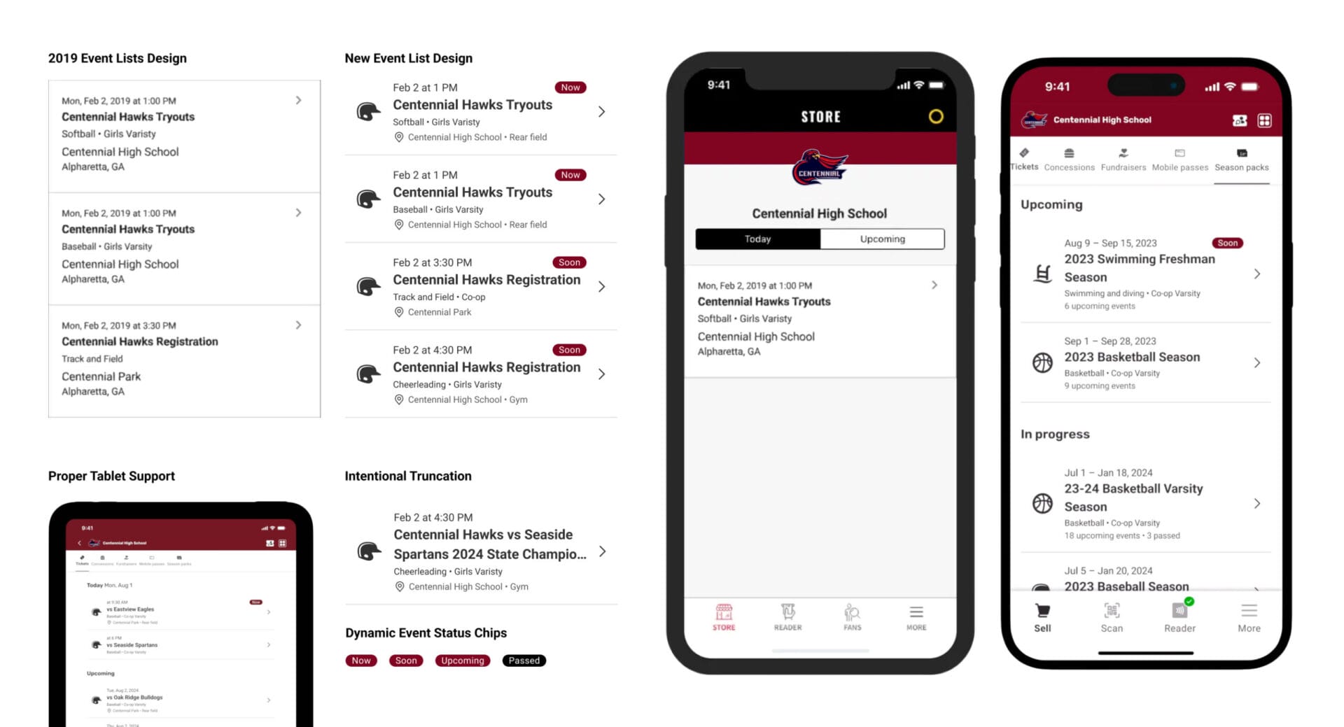 Event Lists Evolution